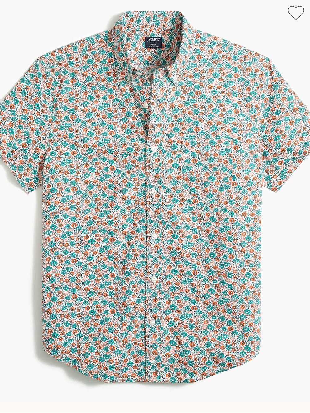 J. Crew Men's Short-Sleeve Floral Button-Down Shirt in Coral & Teal